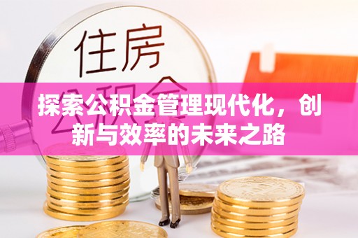 那曲探索公积金管理现代化，创新与效率的未来之路
