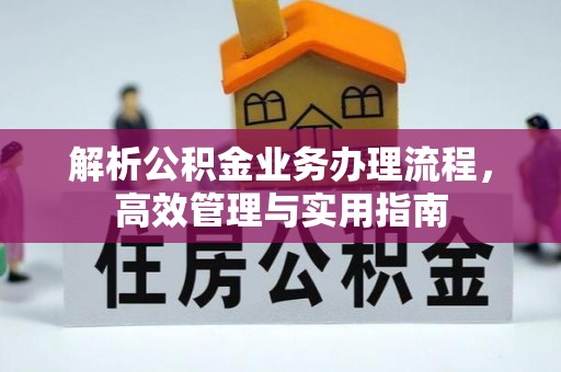 那曲解析公积金业务办理流程，高效管理与实用指南