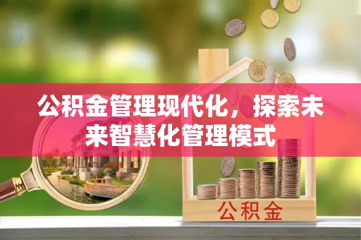 那曲公积金管理现代化，探索未来智慧化管理模式