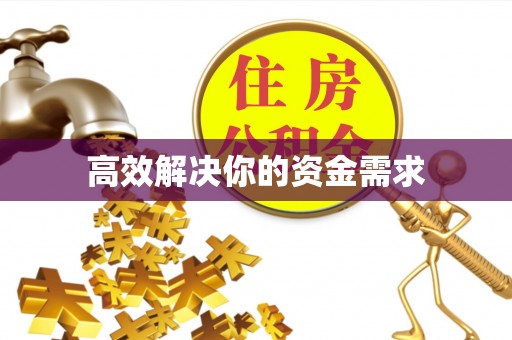 那曲高效解决你的资金需求