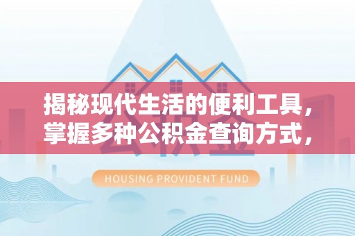 那曲揭秘现代生活的便利工具，掌握多种公积金查询方式，让财富管理更轻松