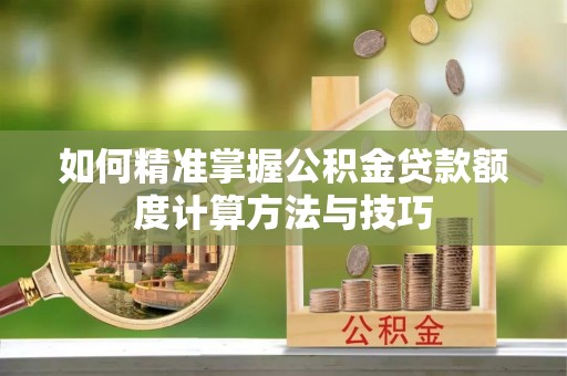 那曲如何精准掌握公积金贷款额度计算方法与技巧
